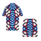 Men's American Flag Pattern All-Over Print Hawaiian Shirt & Shorts Set