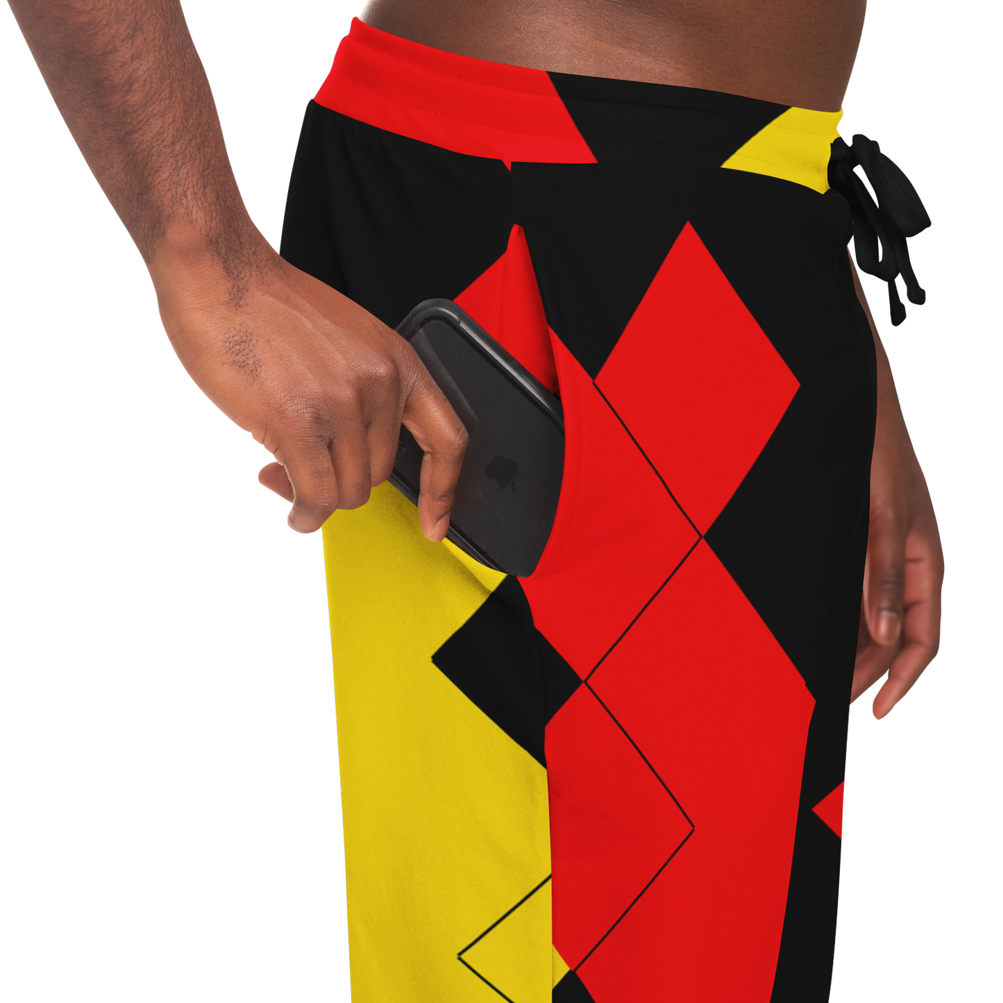 Men's Ghana Flag & Black Star Pattern All-Over Print Athletic Jogger