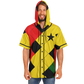 Men's Ghana Flag & Black Star Pattern All-Over Print Hooded Baseball Jersey