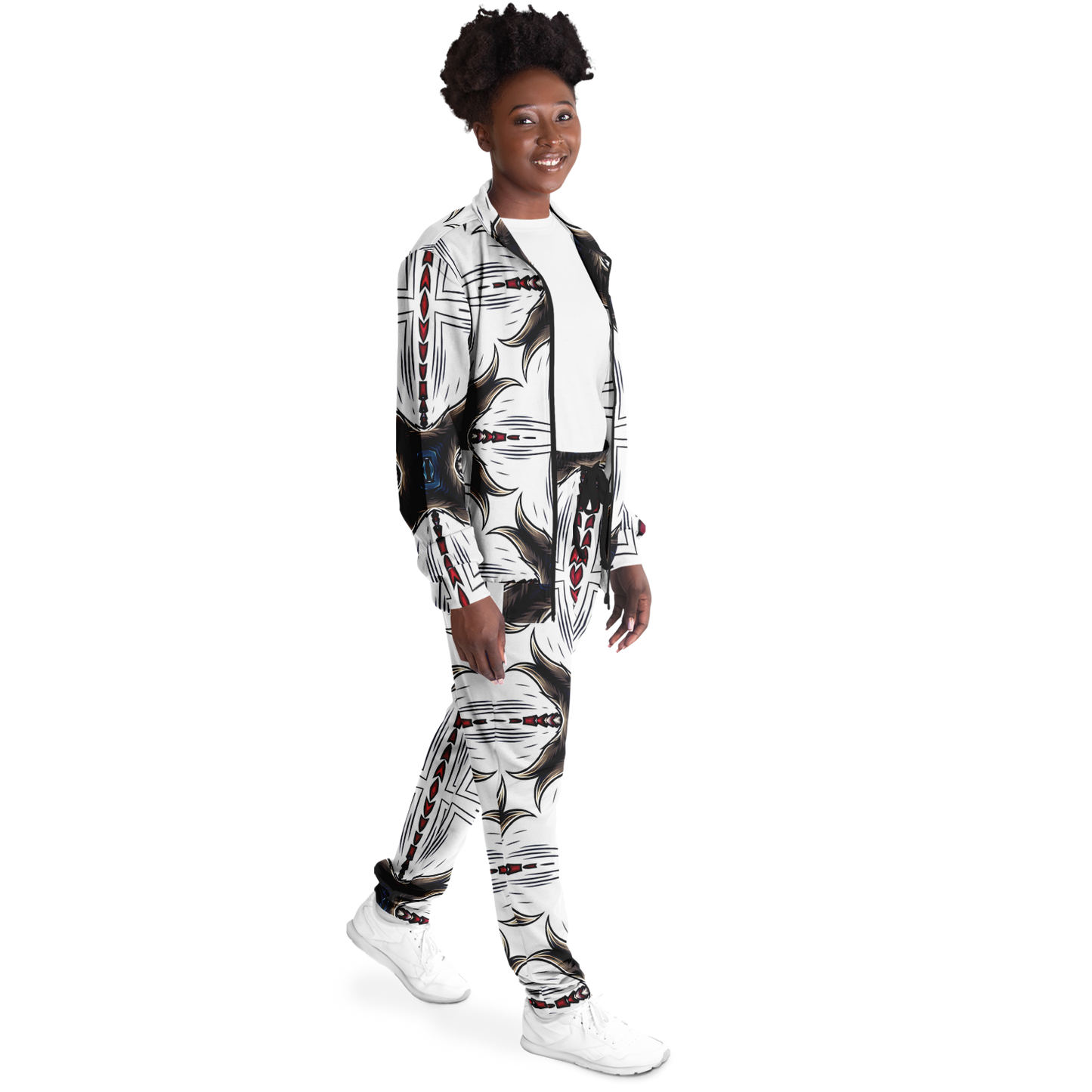 Women's Abstract Symmetry Pattern Track Jacket and Pants