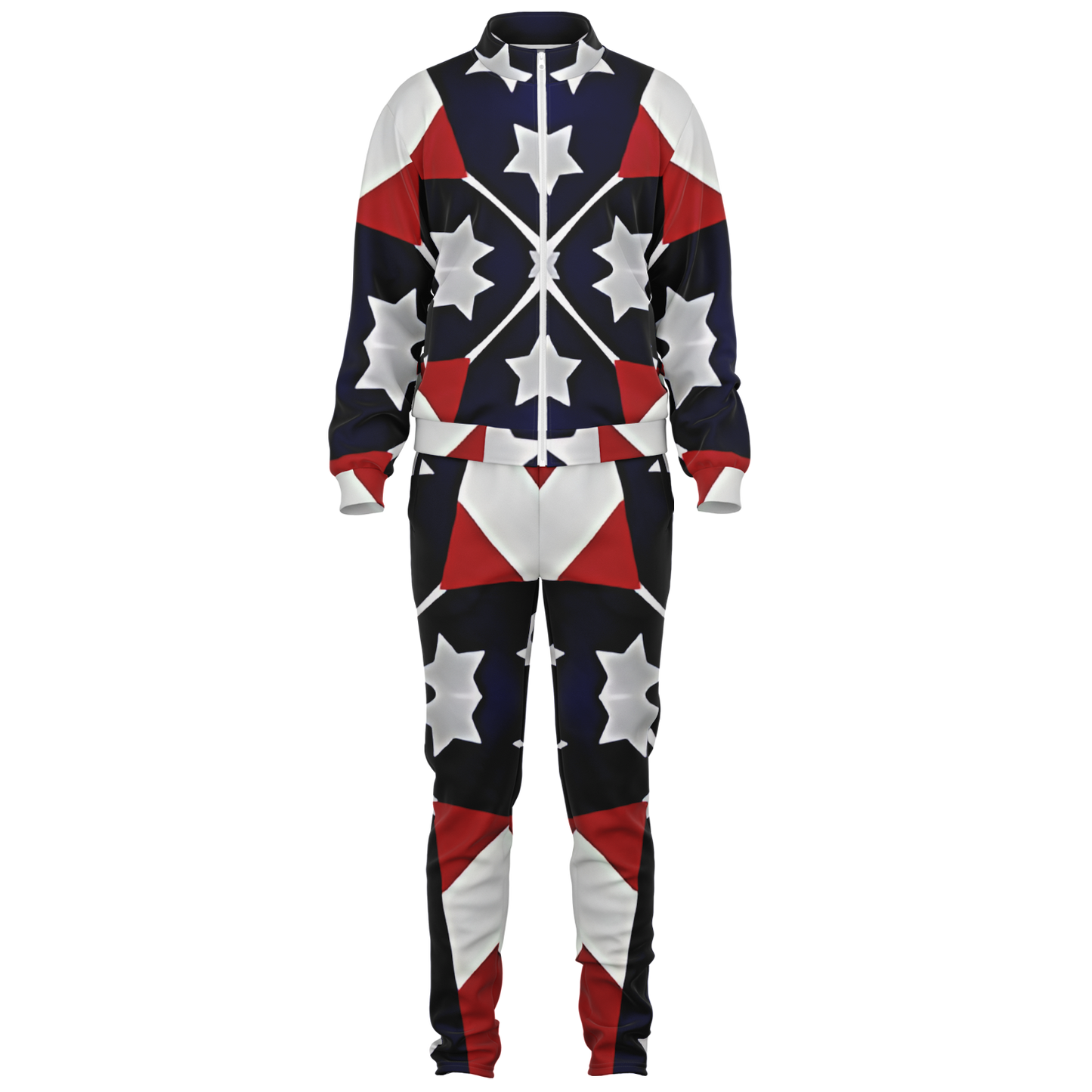 Men's Patriotic Star Flag Track Jacket and Pants