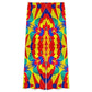 Women's Bold Rainbow Kente-Inspired Geometric Pattern All Over Print Side-Tie Short Sleeve Top & Wide-Leg Pants Set