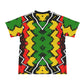 Men's Ghana Flag & Black Star Pattern All-Over Print Ribbed Collar T-Shirt