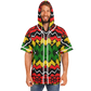 Men's Ghana Flag & Black Star Pattern All-Over Print Hooded Baseball Jersey