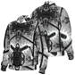 Women's Monochrome Kaleidoscope Pattern Men's All Over Print Baseball Jacket