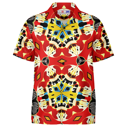 Men's Spread Collar Short Sleeve Button-Down Shirt