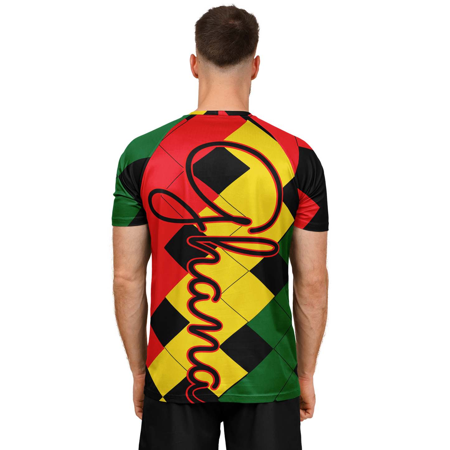 Men's Red Yellow Green and Black Stars Soccer Jersey