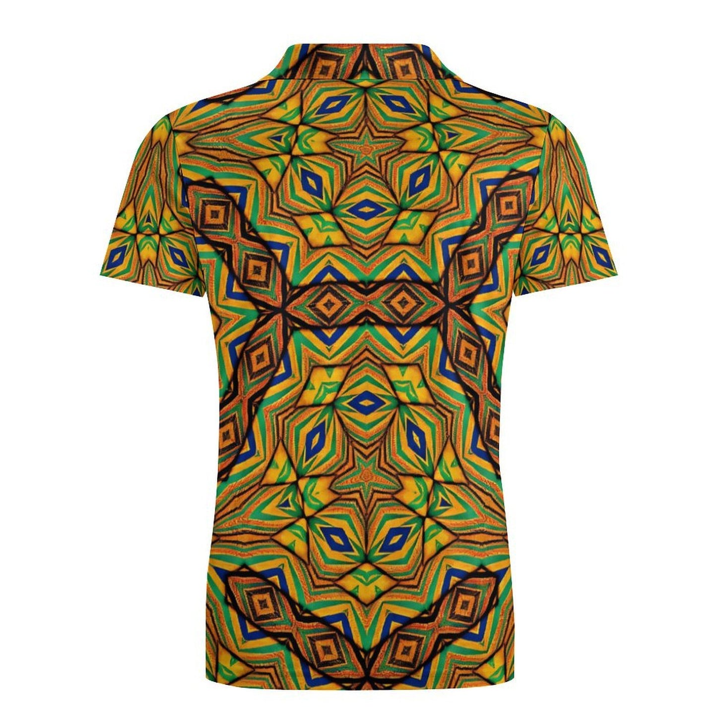 Men's Kaleidoscope Geo Pattern All-Over Print Premium Ice Silk Polo Shirt