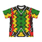 Men's Ghana Flag & Black Star Pattern All-Over Print Ribbed Collar T-Shirt