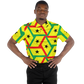 Men's Red Yellow Green Black Stars Polyester Polo Shirt