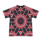 Men's Patriotic Mandala Red White Blue Pattern All Over Print  Cut & Sew  Ribbed Collar T-Shirt