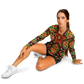 Women's African Kente Geometric Star Pattern All-Over Print Long Sleeve Performance Shirt