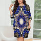 Women's Kaleidoscope Star Pattern All-Over Print Oversized T- Shirt Loungewear