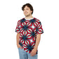 Men's Red, White & Blue Geometric Star Pattern All-Over Print Unisex Cut & Sew Tee