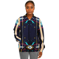 Women's Abstract Neon Geometry Pattern All Over Print Baseball Jacket