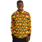 Men’s Vibrant Autumn Kaleidoscope Pattern All Over Print Long Sleeve Polo Shirt