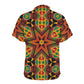 Women's African Kente Geometric Star Pattern All-Over Print Zipper Polo Shirt