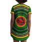 Women's Green Striped with Vibrant Accent Pattern All Over print T-Shirt Dress