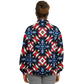 Women's Red White Blue Geometric Pattern All-Over Print Unisex Cut Baseball Jacket
