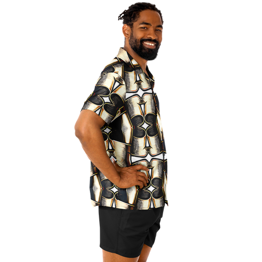 Men's Spread Collar Short Sleeve Button-Down Shirt