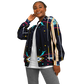 Women's Abstract Neon Geometry Pattern All Over Print Baseball Jacket