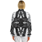 Women's Classic Black & White Geometric Pattern All Over Print Baseball Jacket
