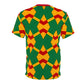 Men Bold Green, Red & Gold African Kente-Inspired Pattern  All-Over Print Tee