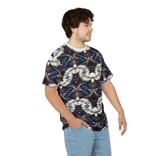 Men's Bold Geometric Pattern All-Over Print Unisex Cut & Sew Tee.