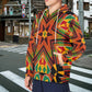 Men's African Kente Geometric Star Pattern All-Over Print Fleece Full-Zip Hoodie