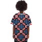 Women's Red White Blue Geometric Pattern All-Over Print Baseball Jersey
