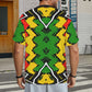 Men's Ghana Flag & Black Star Pattern All-Over Print Ribbed Collar T-Shirt