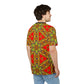 Men's Vibrant Red & Gold Star All-Over Print Festival Tee