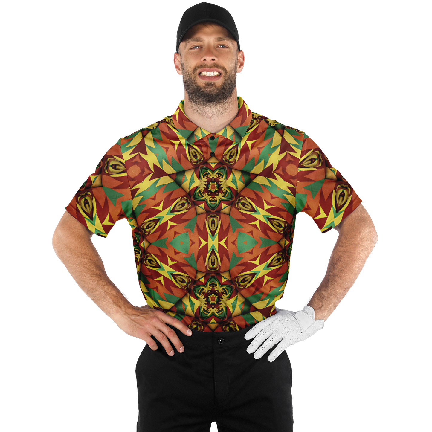 Men's Bold Tribal Kaleidoscope Pattern All Over Print Polo Shirt