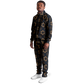 Men's Geometric Floral Pattern in Black & Brown Track Jacket and Pants