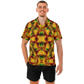 Men's Vibrant African Kente Geometric Pattern All Over Print Spread Collar Short Sleeve Button-Down Shirt