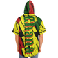 Men's Ghana Flag & Black Star Pattern All-Over Print Hooded Baseball Jersey