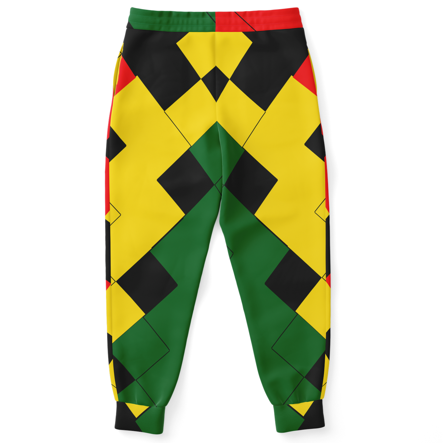 Men's Ghana Flag & Black Star Pattern All-Over Print Athletic Jogger