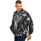 Men's Black & Silver Symmetry Pattern All-Over Print Baseball Jacket