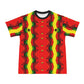 Men's Ghana Flag & Black Star Pattern All-Over Print Cut & Sew Ribbed Collar T-Shirt