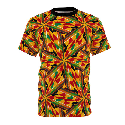 Women's Vibrant African Kente Geometric All-Over Print Shirt