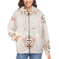 Women's Neutral Boho Graphic Pattern All-Over Print Fleece Full-Zip Hoodie