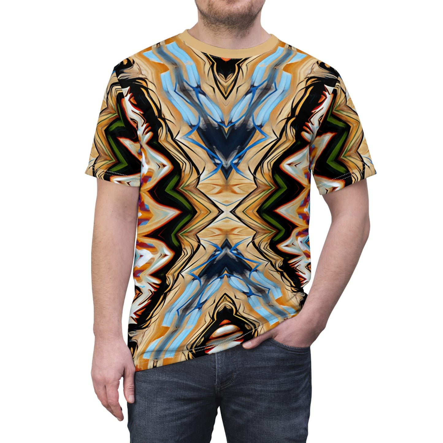Men's Abstract Tribal Kaleidoscope All-Over Print Unisex Cut & Sew Tee