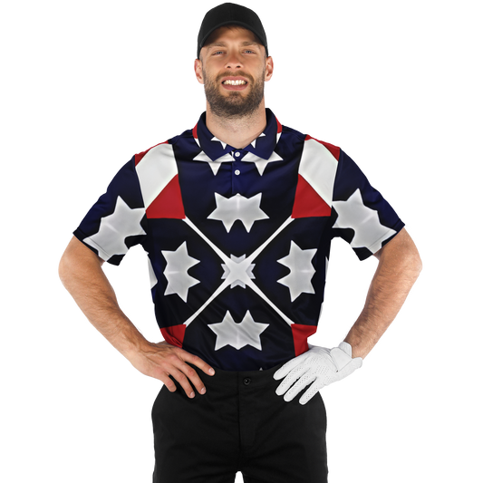 Men's Patriotic Star Flag Polo Shirt