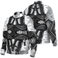 Men's Classic Black & White Geometric Pattern All Over Print Baseball Jacket
