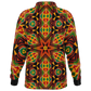 Men’s  African Kente Geometric Star Pattern All-Over Print Long Sleeve Polo Shirt