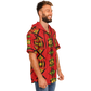 Men's Red Bold Tribal All-Over Print Hooded Baseball Jersey