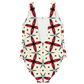 Women's Red & Black Geometric Pattern One-Piece Swimsuit
