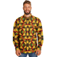 Men's Vibrant Autumn Kaleidoscope Pattern Spread Collar Long Sleeve Button-Down All Over Print Shirt.