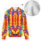 Men's Bold Rainbow Kente-Inspired Geometric Pattern All Over Print Fleece Full-Zip Hoodie