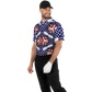 Men's Red White Blue Geometric Pattern All-Over Print Polo Shirt